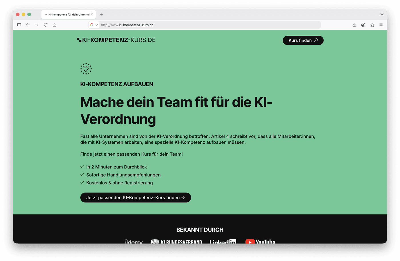 KI-Kompetenz-Kurs Website